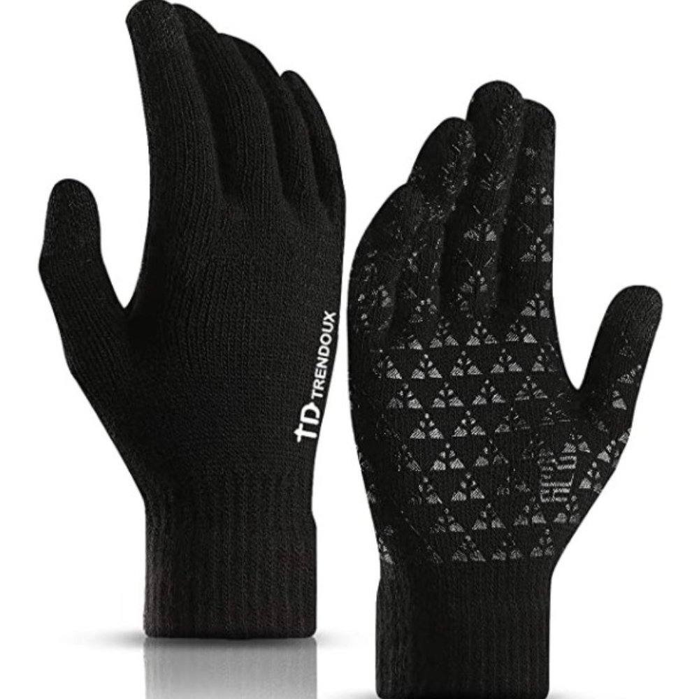 Women's Black Touchscreen Thermal Winter Gloves
